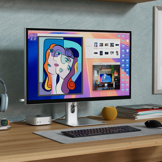 Aspekt Touch 32" 4K Docking Monitor with Touchscreen and 145W USB Charging Silver Matt