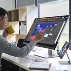 Clarity Fold Touch 32" 4K UHD Monitor with 65W Power Delivery, Webcam & Fold Stand