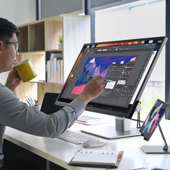 Clarity Fold Touch 32" 4K UHD Monitor with 65W Power Delivery, Webcam & Fold Stand