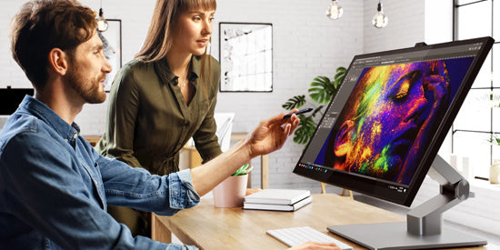 Clarity Fold Touch 32" 4K UHD Monitor with 65W Power Delivery, Webcam & Fold Stand