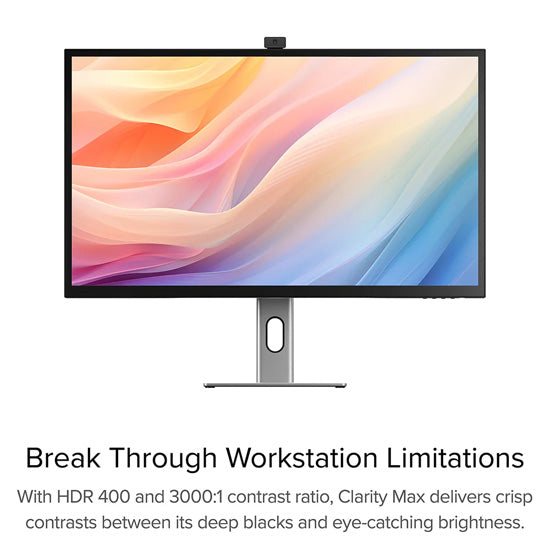 Clarity Max Pro 32” UHD 4K display with USB-C power supply and webcam