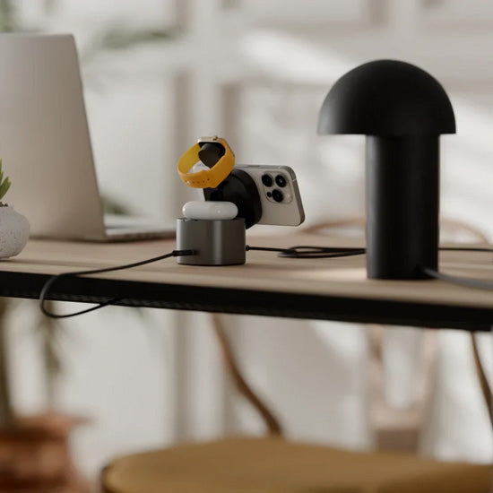 PowerPod 4-in-1 Qi2 Fast Wireless Charging Stand Black