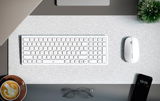 Echelon Compact USB-C Rechargeable Wireless AZERTY Keyboard White