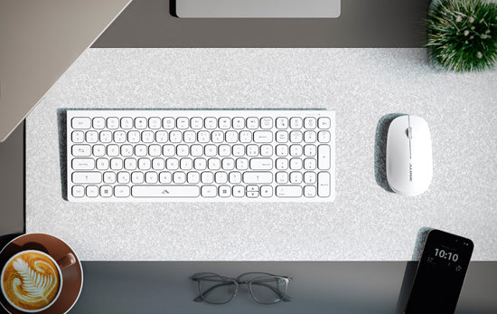 Echelon Compact USB-C Rechargeable Wireless AZERTY Keyboard White