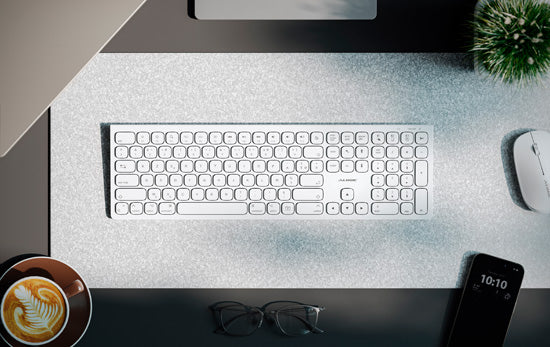 Echelon AZERTY Wireless USB-C Rechargeable Keyboard White