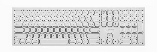 Echelon AZERTY Wireless USB-C Rechargeable Keyboard White