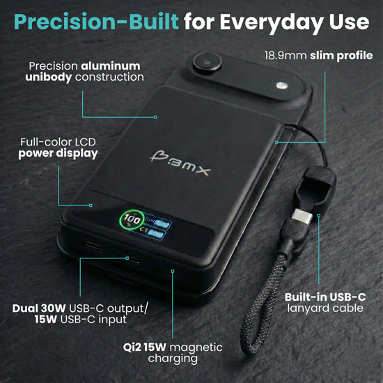 SolidSafe™ 10.000mAh Solid-State Magnetic Power Bank Black