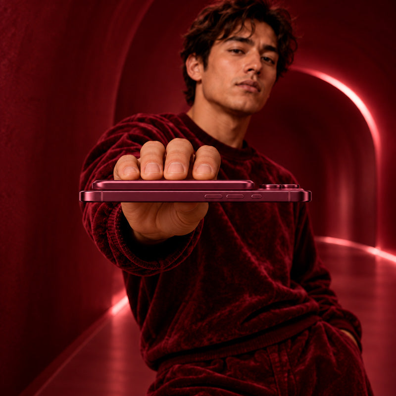 SolidSafe™ Air Titanium 5000mAh Qi2 Wireless Magnetic Power Bank Burgundy