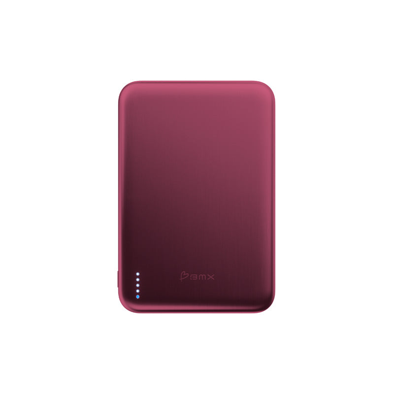 SolidSafe™ Air Titanium 5000mAh Qi2 Wireless Magnetic Power Bank Burgundy