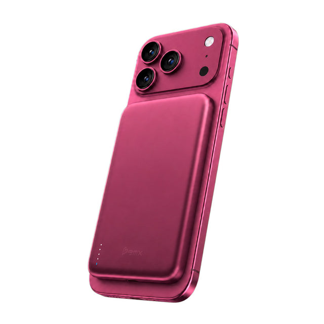 SolidSafe™ Air Titanium 5000mAh Qi2 Wireless Magnetic Power Bank Burgundy