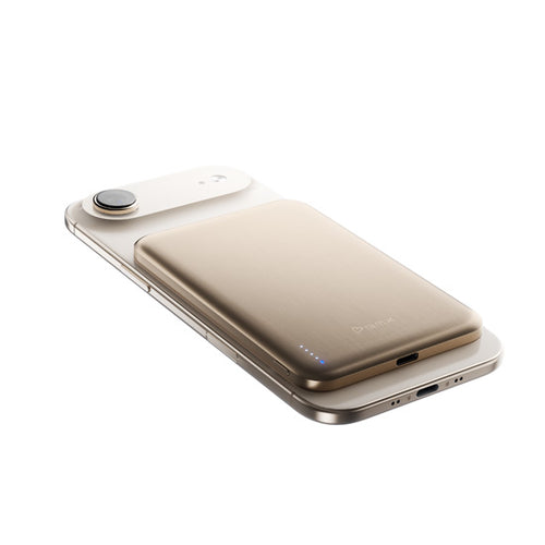 SolidSafe™ Air Titanium 5000mAh Qi2 Wireless Magnetic Power Bank Gold