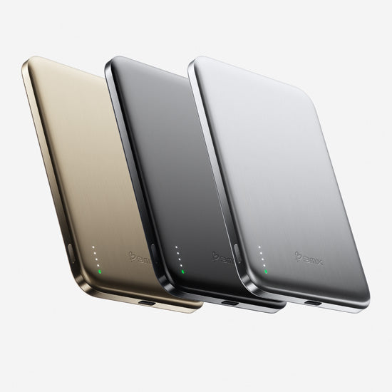 SolidSafe™ Air Titanium 5000mAh Qi2 Wireless Magnetic Power Bank Gold