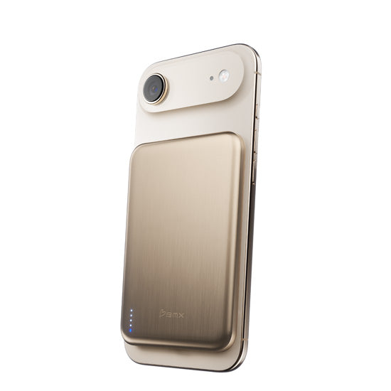 SolidSafe™ Air Titanium 5000mAh Qi2 Wireless Magnetic Power Bank Gold