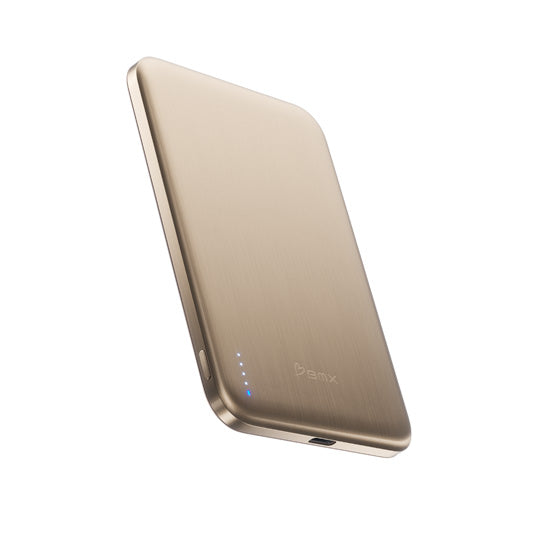 SolidSafe™ Air Titanium 5000mAh Qi2 Wireless Magnetic Power Bank Gold