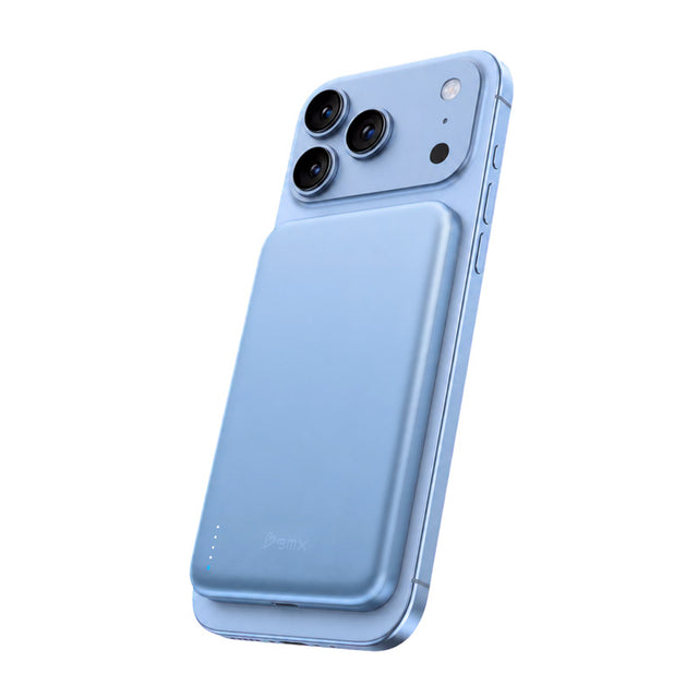 SolidSafe™ Air Titanium 5000mAh Qi2 Wireless Magnetic Power Bank Glacier