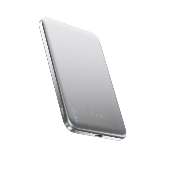 SolidSafe™ Air Titanium 5000mAh Qi2 Wireless Magnetic Power Bank Silver