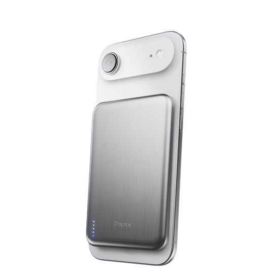 SolidSafe™ Air Titanium 5000mAh Qi2 Wireless Magnetic Power Bank Silver