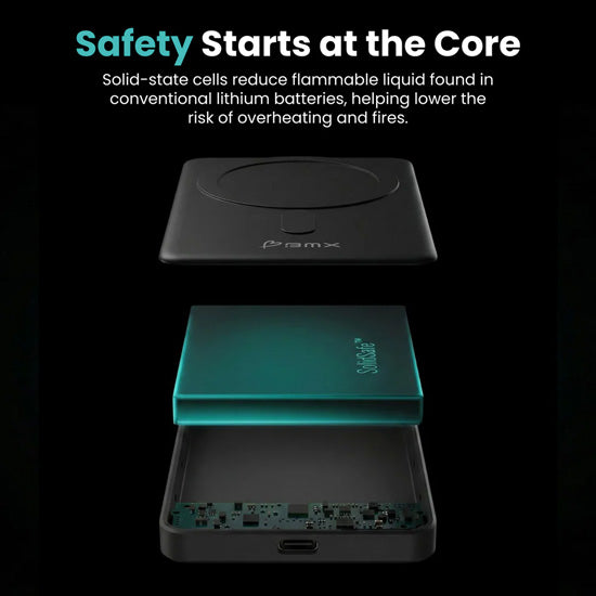 SolidSafe™ 5000mAh Solid-State Magnetic Power Bank Black