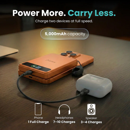 SolidSafe™ 5000mAh Solid-State Magnetic Power Bank Orange