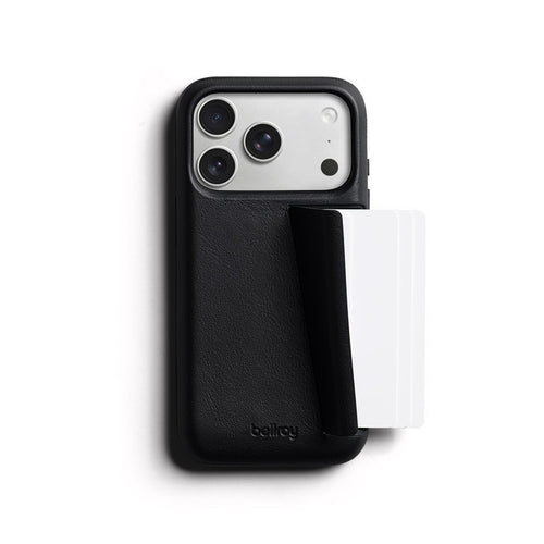 Premium 3 Card Leather Phone Case iPhone 18 Pro / 17 Pro Black