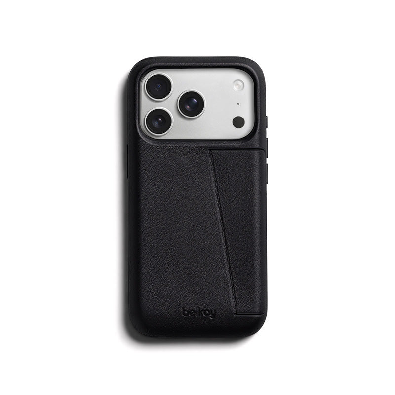 Premium 3 Card Leather Phone Case iPhone 18 Pro / 17 Pro Black