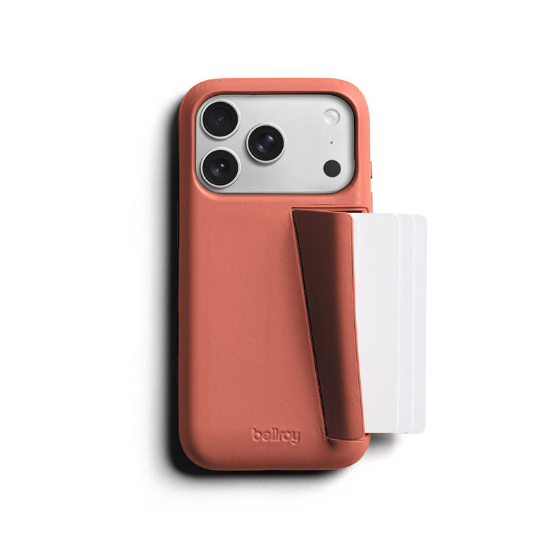 Premium 3 Card Leather Phone Case iPhone 18 Pro Canyon