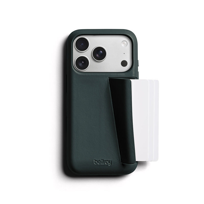 Premium 3 Card Leather Phone Case iPhone 18 Pro Deep Ocean