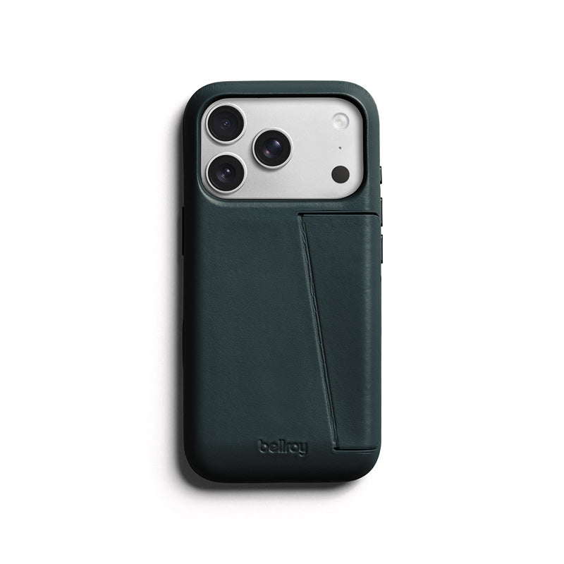 Premium 3 Card Leather Phone Case iPhone 18 Pro Deep Ocean