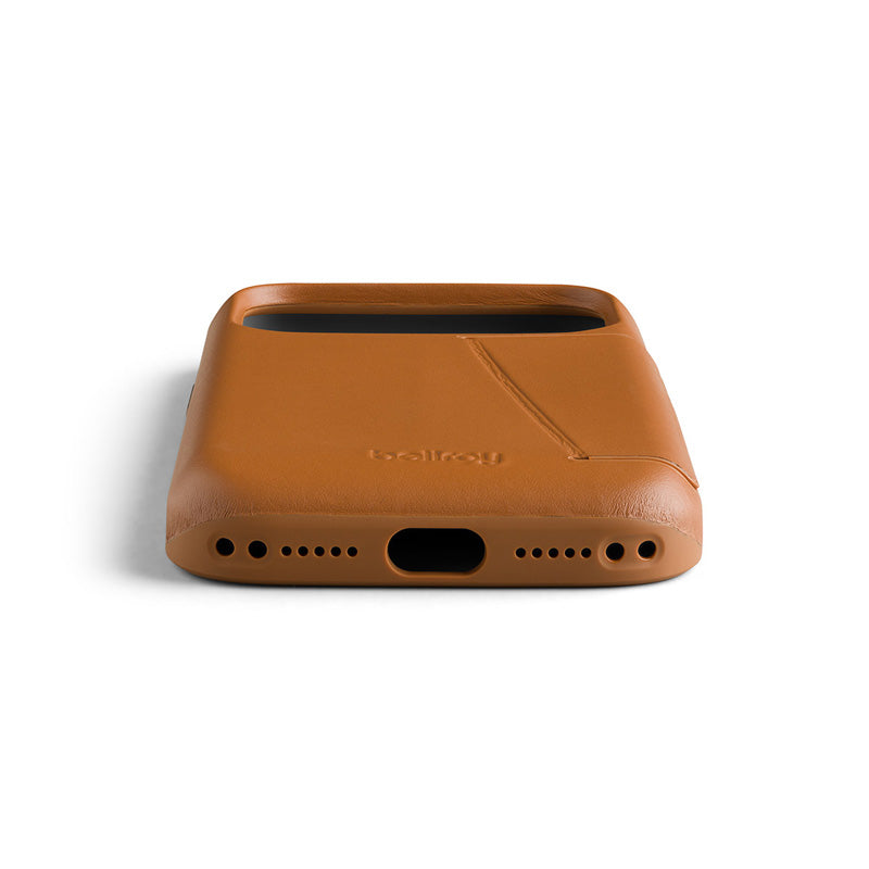 Premium 3 Card Leather Phone Case iPhone 18 Pro Tan