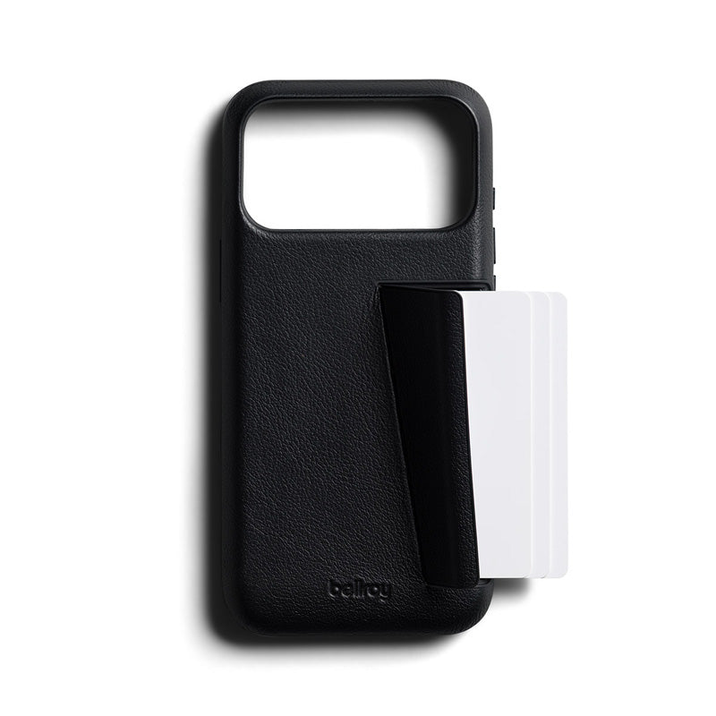 Premium 3 Card Leather Case iPhone 18 Pro Max Black