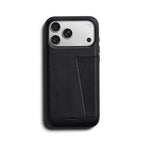 Premium 3 Card Leather Case iPhone 18 Pro Max Black