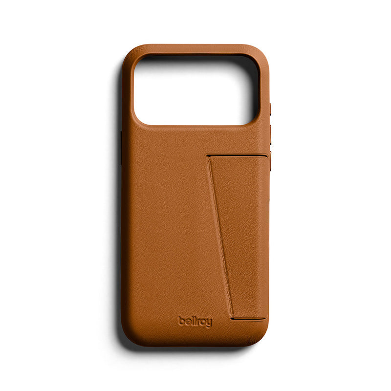 Premium 3 Card Leather Case iPhone 18 Pro Max Tan