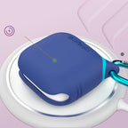 Waterproof Case with Carabiner for AirPods 4 Blue