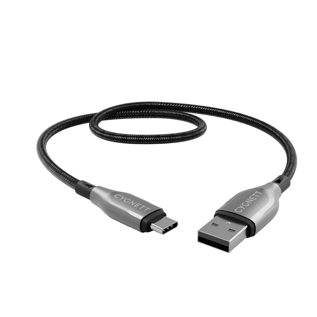 Armoured USB-C to USB-A cable (0,5m) Black