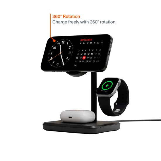 Magnetic Wireless Charger Qi2 3-in-1 Black