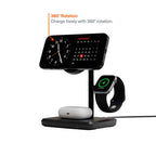Magnetic Wireless Charger Qi2 3-in-1 Black