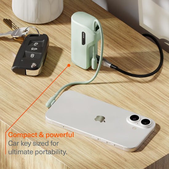Thumboost Power Bank 5,000mAh + USB-C Cable Combo Green