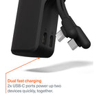 Thumboost Power Bank 5,000mAh + USB-C Cable Combo Black
