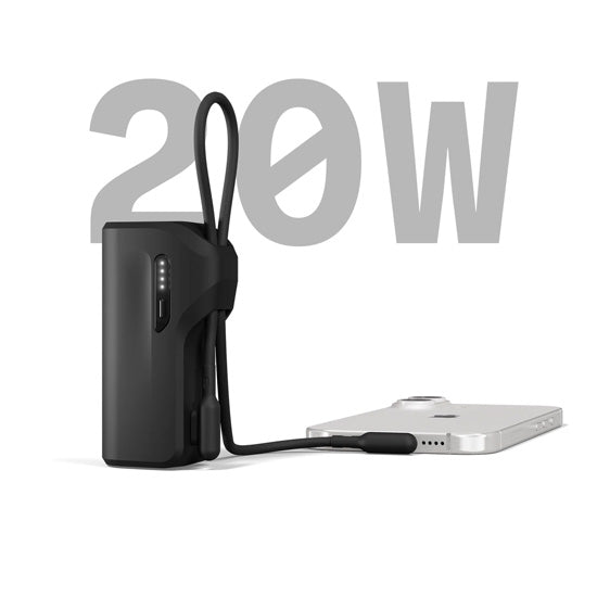 Thumboost Power Bank 5,000mAh + USB-C Cable Combo Black