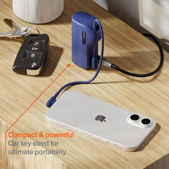 Thumboost Power Bank 5,000mAh + USB-C Cable Combo Bleu