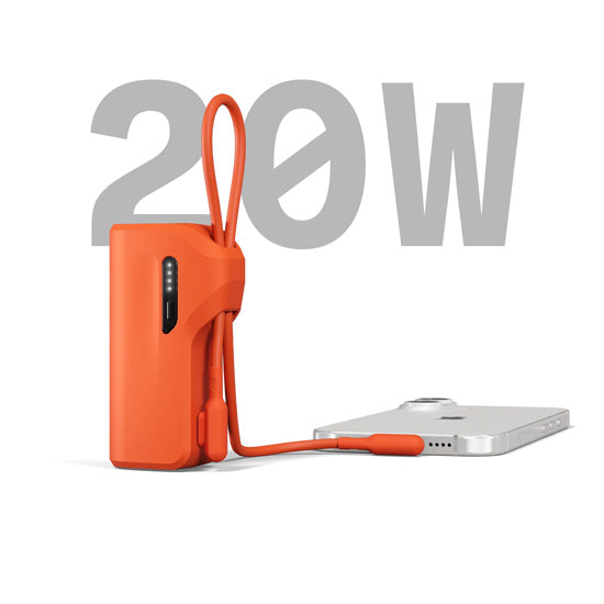 Thumboost Power Bank 5,000mAh + USB-C Cable Combo Orange