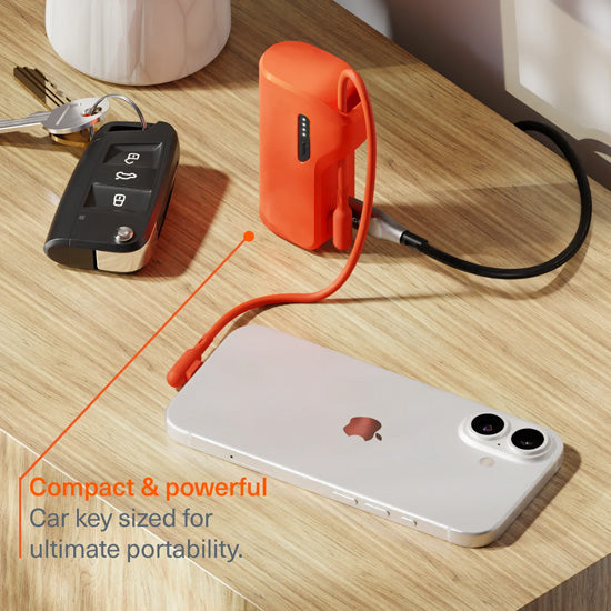 Thumboost Power Bank 5,000mAh + USB-C Cable Combo Orange
