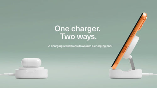 ChargeBase Qi2 Foldable Magnetic Wireless Charger White