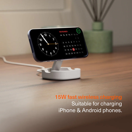 ChargeBase Qi2 Foldable Magnetic Wireless Charger White