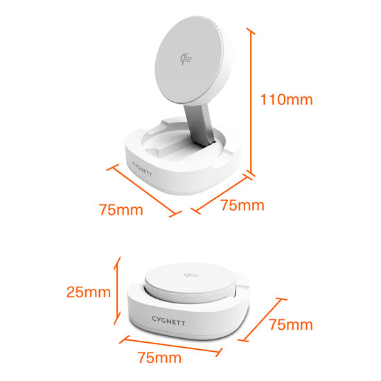 ChargeBase Qi2 Foldable Magnetic Wireless Charger White