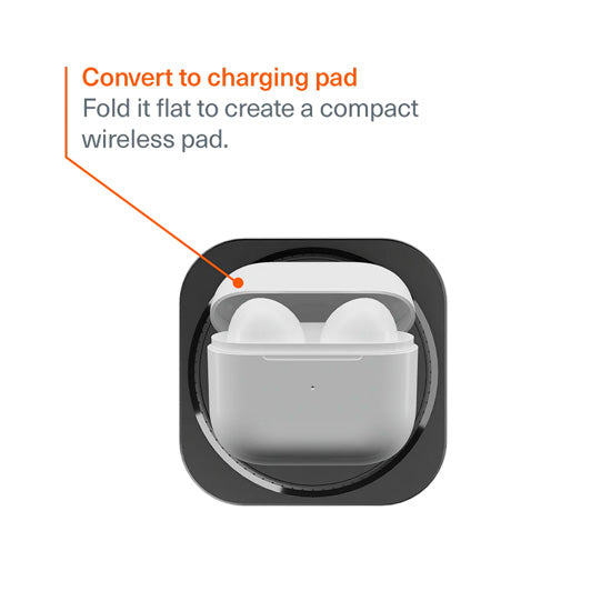 MagStand 3-in-1 Foldable Wireless Charger with Retractable Cable Noir