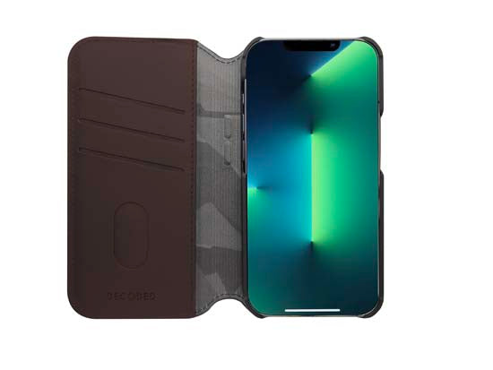 Leather Folio iPhone 14 Plus Brown