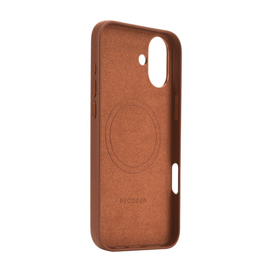Leather case iPhone 16 Plus Tan