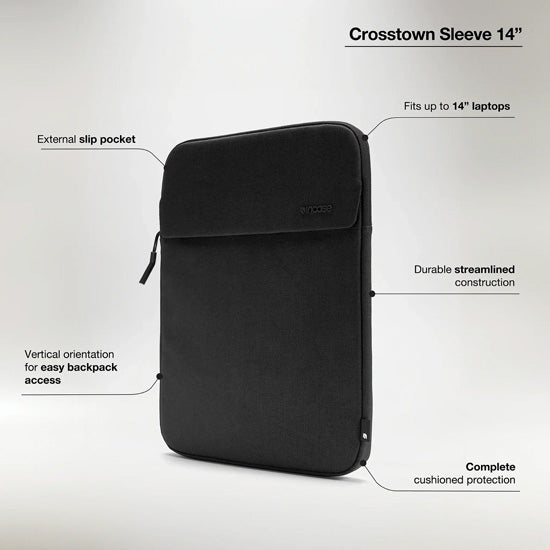 Crosstown Sleeve with Woolenex for 14" Laptops Black