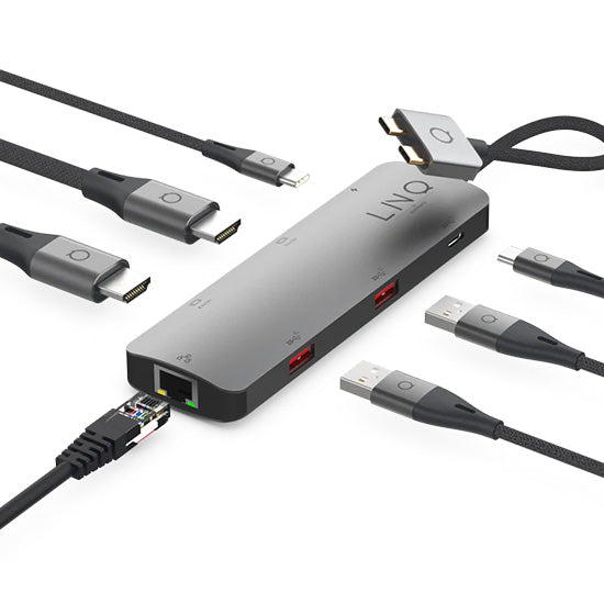 D2 Pro MST 7-in-2 USB-C Multiport Hub - Grey